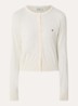 Fijngebreid cropped vest met logo - Beige