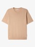 Fijngebreid T-shirt in zijdeblend - Beige
