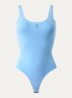 Fijngebreide body met logoborduring - Blauw
