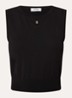 Fijngebreide crop top met logo - Zwart