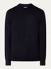 Fijngebreide pullover van wol met opstaande kraag - Donkerblauw
