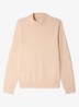 Fijngebreide pullover van wol met opstaande kraag - Beige