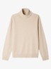 Fijngebreide trui met col van kasjmier - Beige