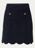 Grofgebreide mini rok met sierknopen - Donkerblauw