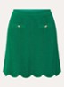 Grofgebreide mini rok met sierknopen - Groen