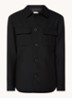 Overshirt in wolblend met borstzakken - Zwart