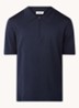 Pablo regular fit polo met halve rits  - Donkerblauw