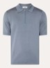 Pablo regular fit polo met halve rits  - Staalblauw
