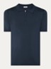 Pablo regular fit polo met halve rits  - Kobaltblauw