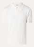Regular fit fijngebreide polo met stretch  - Wit