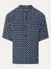 Regular fit overhemd met print - Donkerblauw