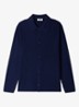 Ribgebreid vest in wolblend met V-hals - Royalblauw