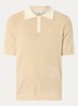 Ribgebreide slim fit polo - Beige