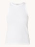 Ribgebreide tanktop met logoborduring - Wit