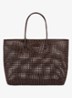 Shopper met gevlochten detail - Donkerbruin