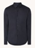 Slim fit overhemd met stretch - Donkerblauw