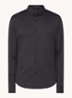 Slim fit overhemd met stretch - Zwart
