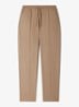 Slim fit pantalon in wolblend met elastische band - Cappucino / Beige