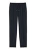 Slim fit pantalon in wolblend met elastische band - Black / Zwart