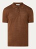 Slim fit polo van linnen - Hazelnootbruin