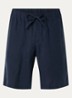 Straight fit korte broek van linnen met steekzakken - Donkerblauw