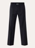 Straight fit pantalon in wolblend met steekzakken - Donkerblauw