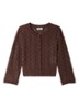 Strass knit cropped cardigan - Brown / Bruin