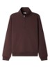 Sweater met halve rits - Bruin