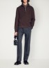Sweater met halve rits - Bruin