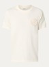 T-shirt met bloemborduring - Gebroken wit