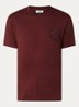 T-shirt met bloemborduring - Kastanjebruin
