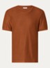T-shirt met structuur - Roodbruin