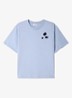 T-shirt van katoen met bloemenprint - Sky Blue / Lichtblauw
