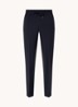 Tapered fit chino in wolblend met steekzakken - Donkerblauw