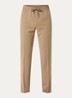 Tapered fit chino in wolblend met steekzakken - Zand