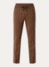 Tapered fit chino in wolblend met steekzakken - Hazelnootbruin