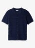 Vest met met jacquard dessin - Donkerblauw