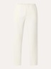 Wide fit pantalon met steekzakken en persplooi - Creme