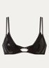 Sha voorgevormde triangel bikinitop met overlay van mesh - Zwart