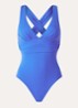 Cross Back plunge badpak met plooidetail - Donkerblauw