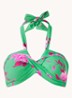 Full Bloom voorgevormde bandeau bikinitop met bloemenprint - Petrolgroen