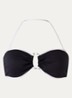 Halter bikinitop met ribstructuur - Zwart