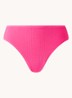 Sea Dive high waisted brazilian bikinislip met structuur - Fuchsia