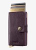 Miniwallet+ pasjeshouder van leer - Aubergine