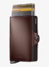 Twinwallet+ pasjeshouder van leer - Donkerbruin