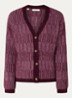 Alva grofgebreid vest in alpaca wolblend met streepprint - Aubergine