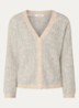 Alva grofgebreid vest in alpaca wolblend met streepprint - Creme
