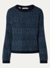 Alva grofgebreide trui in alpaca wolblend met gemêleerd dessin - Indigo