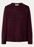 Billie fijngebreide trui in alpaca wolblend - Aubergine