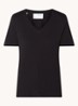 Essential T-shirt van  katoen met V-hals - Zwart